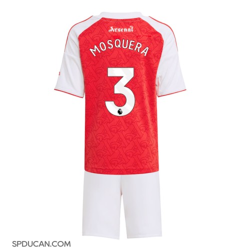 Dječji Nogometni Dres Arsenal Cristhian Mosquera #3 Domaci 2025-26 Kratak Rukav (+ Kratke hlače)